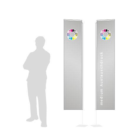 Beachflag Rechteck Austauschdruck | Medium (300 cm) | beidseitig bedruckt